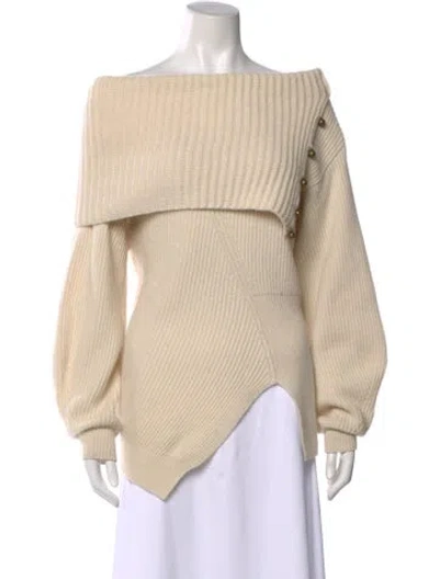 Pre-owned Stella Mccartney Cashmere Off-the-shoulder Sweater In Neutral