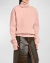 Stella Mccartney Women's High Neck Cashmere Sweater In 5604 Rose