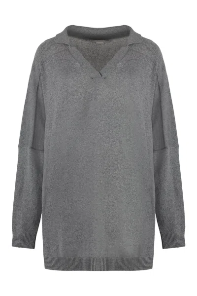 Stella Mccartney Cashmere V-neck Sweater In Gray