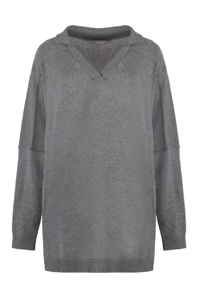 Stella Mccartney Cashmere V-neck Sweater In Grey
