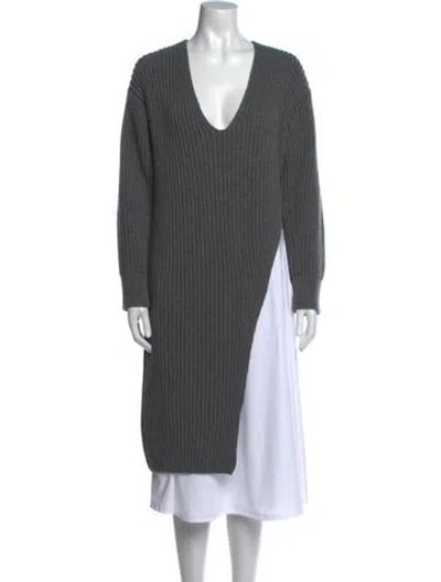 Pre-owned Stella Mccartney Cashmere V-neck Sweater In Gray