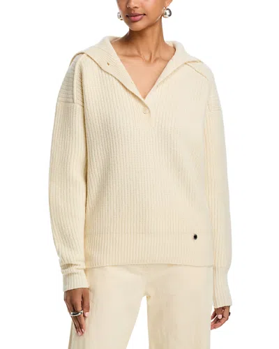 Stella Mccartney Cashmere Wool Rib Turtleneck Sweater In White