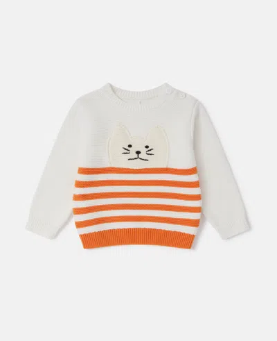 Stella Mccartney Babies' Cotton Knit Sweater In Cream