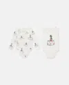 Stella Mccartney Cat Graphic Print Romper Set In Cream