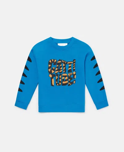 Stella Mccartney Cat Graphic Sweatshirt In Blue