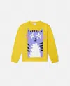 Stella Mccartney Cat Graphic Sweatshirt In Yellow