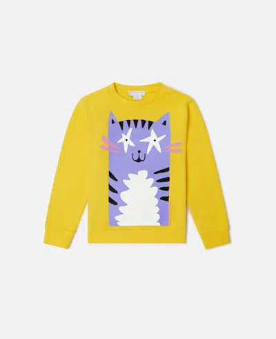 Stella Mccartney Cat Graphic Sweatshirt In Yellow