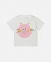 Stella Mccartney Cat Graphic T-shirt In Cream