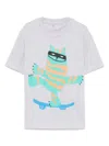 Stella Mccartney Cat Graphic T-shirt In Grey