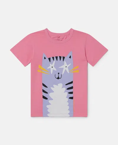 Stella Mccartney Cat Graphic T-shirt In Pink