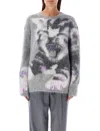 Stella Mccartney Cat Intarsia Sweater In Grey Multi