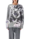 Stella Mccartney Cat Intarsia Sweater In Grey_multi