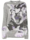 Stella Mccartney Cat Intarsia Sweater In Silver