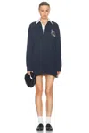 Stella Mccartney Cat-embroidered Sweatshirt Dress In Navy