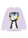 Stella Mccartney Cat-print Sweatshirt In Purple