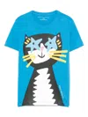 Stella Mccartney Cat-print T-shirt In 蓝色