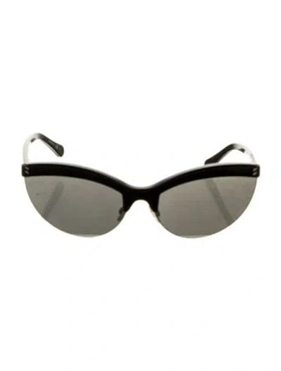 Pre-owned Stella Mccartney Cat-eye Mirrored Sunglasses In Black