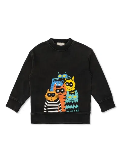 Stella Mccartney Kids' Cats-graphic Sweatshirt In Black