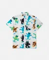 Stella Mccartney Cats Print Short Sleeve Short In Cream
