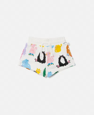Stella Mccartney Cats Print Shorts In Cream