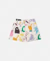 Stella Mccartney Cats Print Shorts In Cream