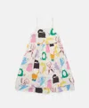 Stella Mccartney Cats Print Sleeveless Dress In Cream