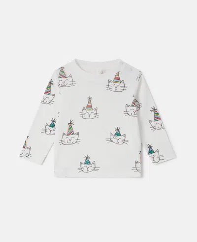 Stella Mccartney Cats Print Sweatshirt In Cream