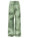 Stella Mccartney All-over Print Silk Pants With High Waist In Green