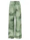 Stella Mccartney All-over Print Silk Pants With High Waist In Green