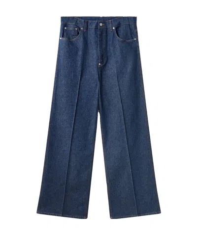 Stella Mccartney Centre-pleat Denim Tailored Trousers In Multicolor