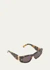 Stella Mccartney Chain Acetate Cat-eye Sunglasses In Coloured Havana