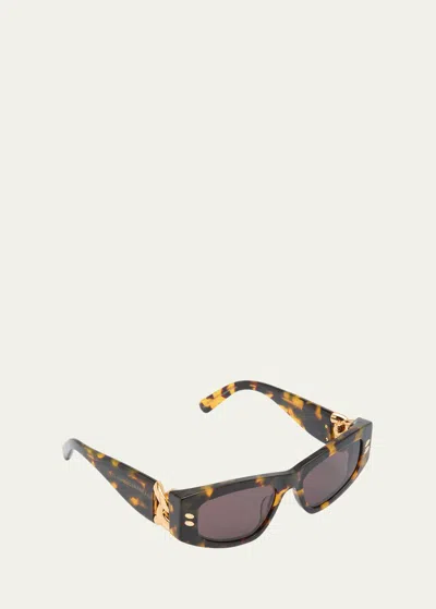 Stella Mccartney Chain Acetate Cat-eye Sunglasses In Coloured Havana