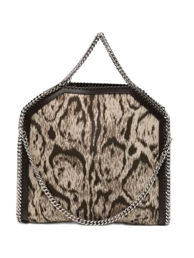 Stella Mccartney Chain Animal-print Shoulder Bag In Brown