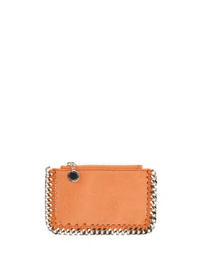 Stella Mccartney Chain Around Zipped Wallet In Orange