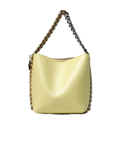 Stella Mccartney Chain-detail Bucket Bag In Yellow