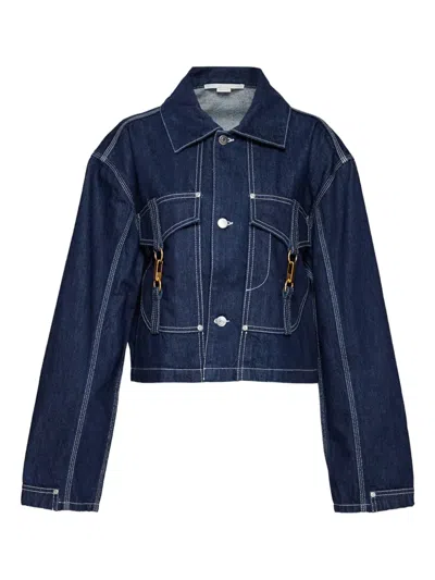 Stella Mccartney Chain-detail Denim Jacket In Blue