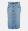 Stella Mccartney Chain-detail Denim Midi Skirt In Blue