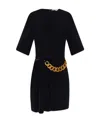 Stella Mccartney Chain-detail Draped Mini Dress In Black