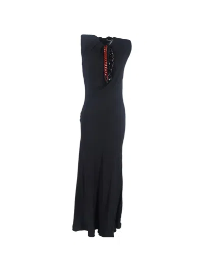 Pre-owned Stella Mccartney Chain-detail Maxi Dress In Black