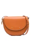 Stella Mccartney Frayme Medium Shoulder Bag In Orange