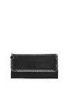 Stella Mccartney Falabella Chain Detail Zip-around Wallet In Black