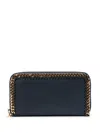 Stella Mccartney Chain-detailed Leather Wallet In Blue