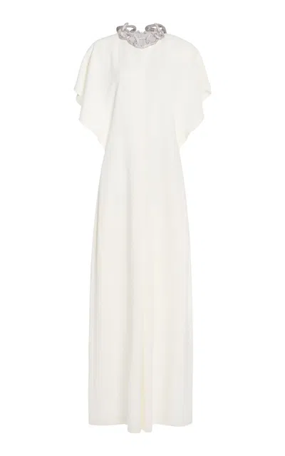 Stella Mccartney Chain-embellished Crepe Gown In White