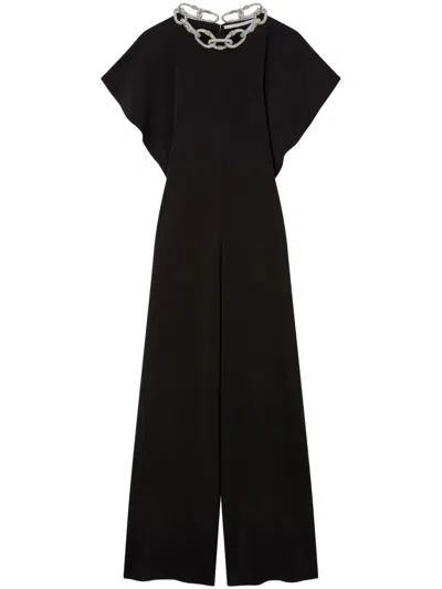Stella Mccartney Chain Jumpsuit With Cat In Black