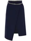 Stella Mccartney Falabella Chain Asymmetric Midi Skirt In Blue