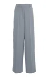 Shop Stella Mccartney Chain-embellished Stretch-wool Wide-leg Pants