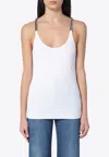Stella Mccartney Stella Mc Cartney White Tank Top With Chain Straps In White