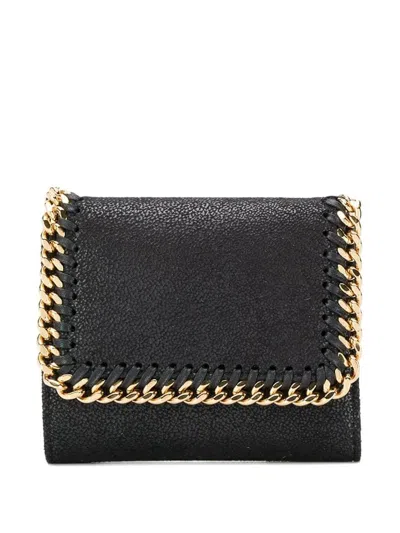 Stella Mccartney Chain Flap Wallet In Black