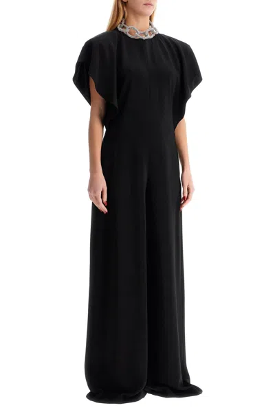 Stella Mccartney Chain Jumpsuit With Cat In Black