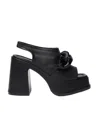 Stella Mccartney Chain-link 125mm Block Heel Sandals In Black